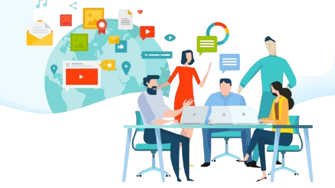 Students studying onlinek